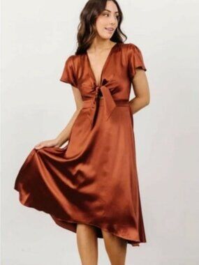 Baltic Born Satin Front Wrap Dress XXXL